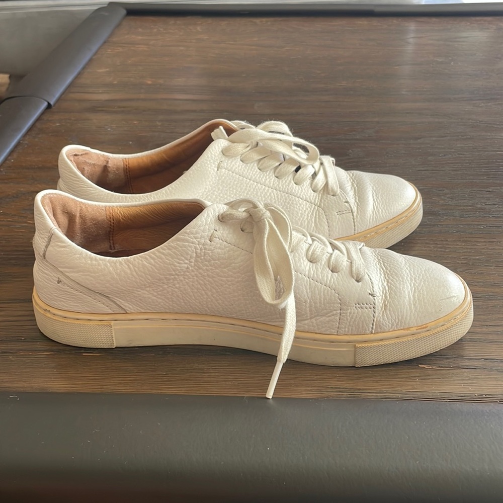 Frye White Leather Sneakers size 8.5